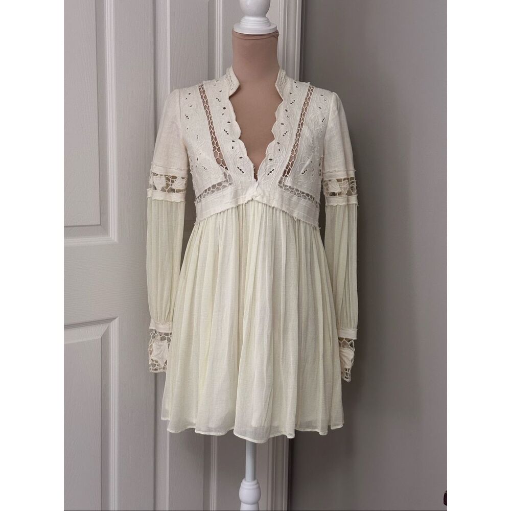 Free People  "In Dreamland" cutwork mini dress